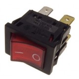 Leuchtwipp - Schalter 2pol. Rot 12 x 19mm