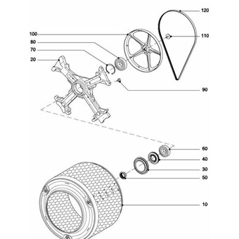 Lager-Reparatursatz MIELE W1- 09570841, 09570842  Alternativ ohne Lagerkreuzdichtung